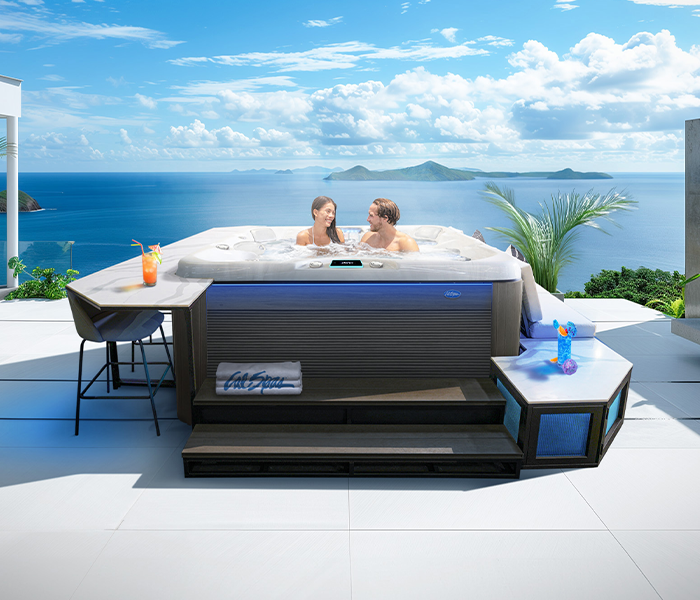 Calspas hot tub being used in a family setting - Cambridge